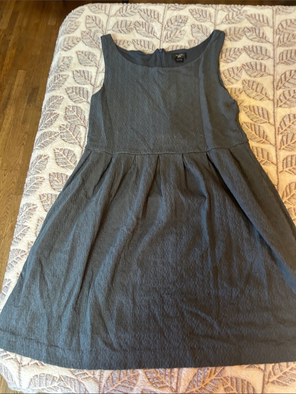 Anthropologie Deletta Sleeveless Textured Blue/Grey Midi Dress